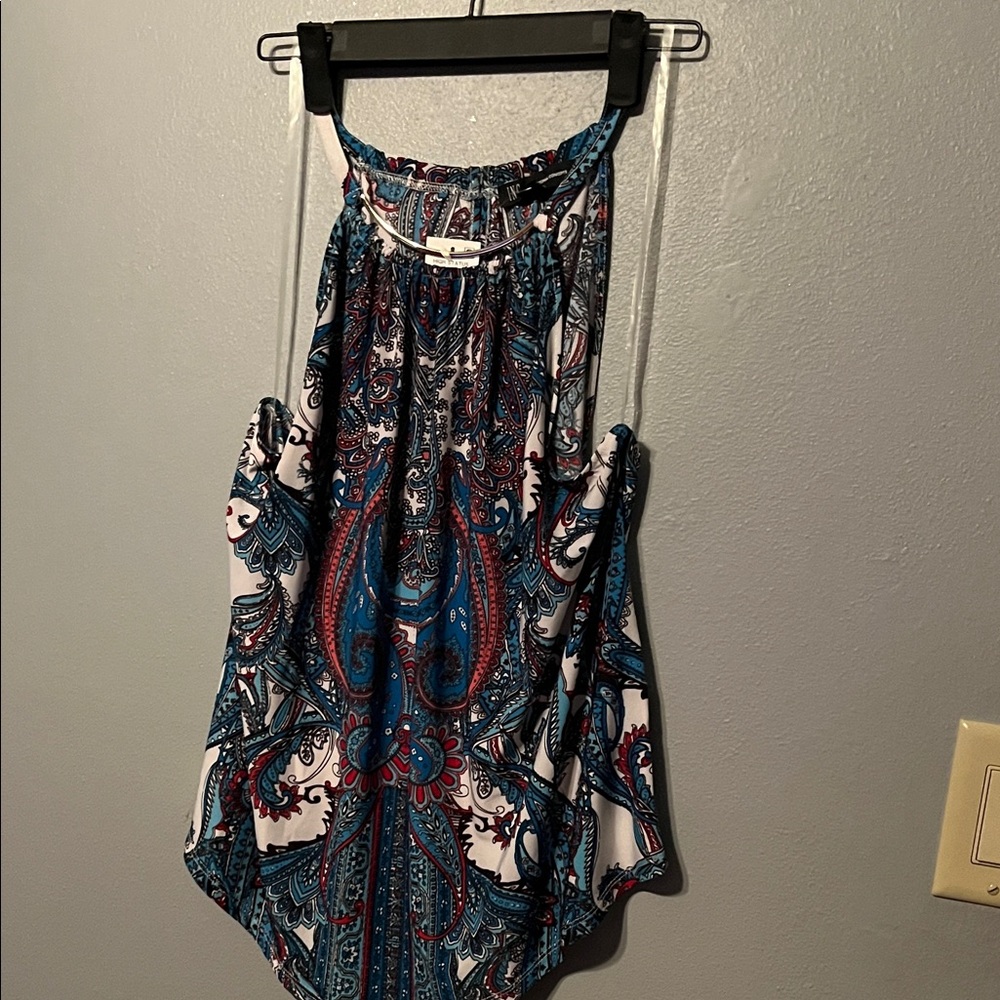 INC International Concepts Multicolor Paisley Halter Top